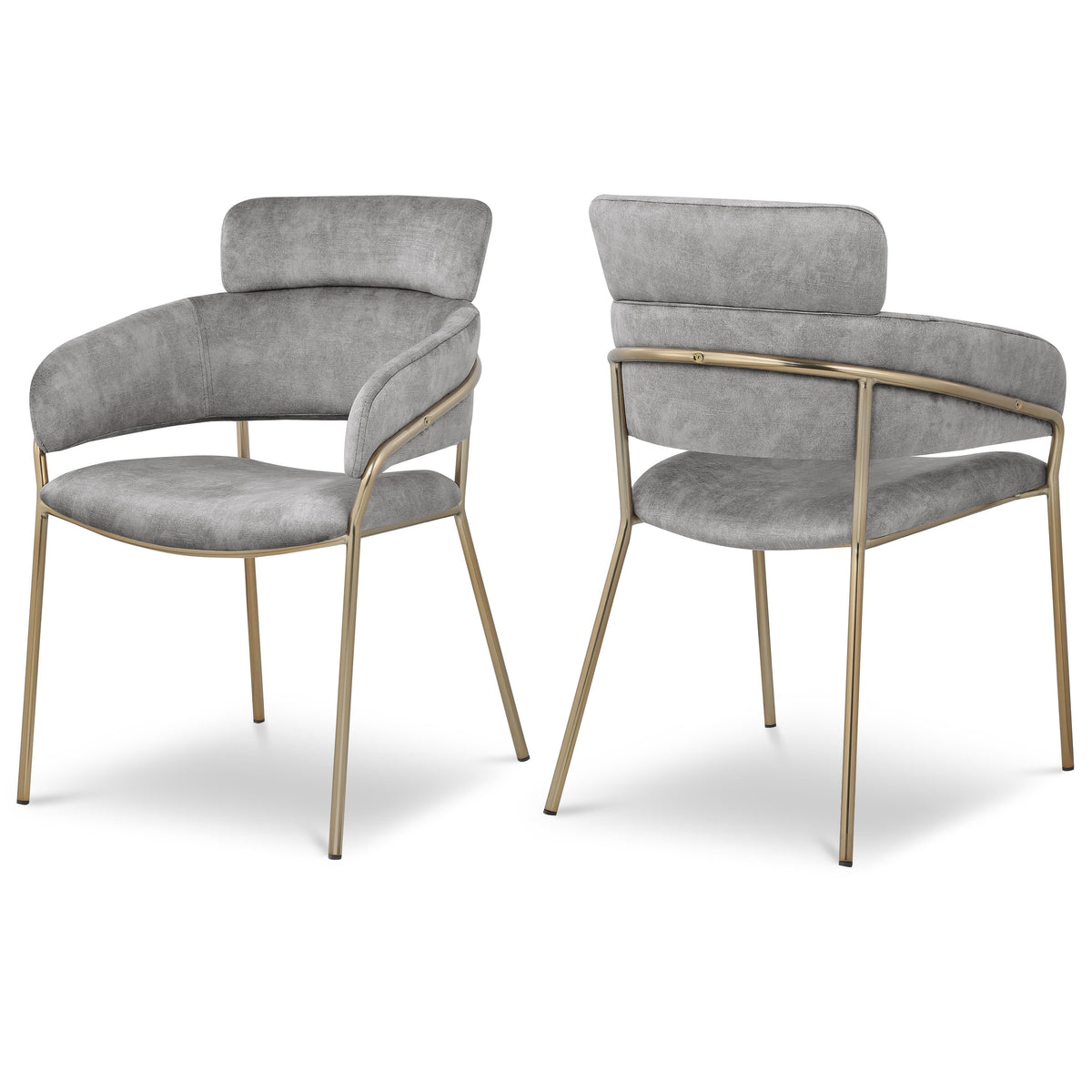 Meridian Yara Grey Velvet Dining Chair