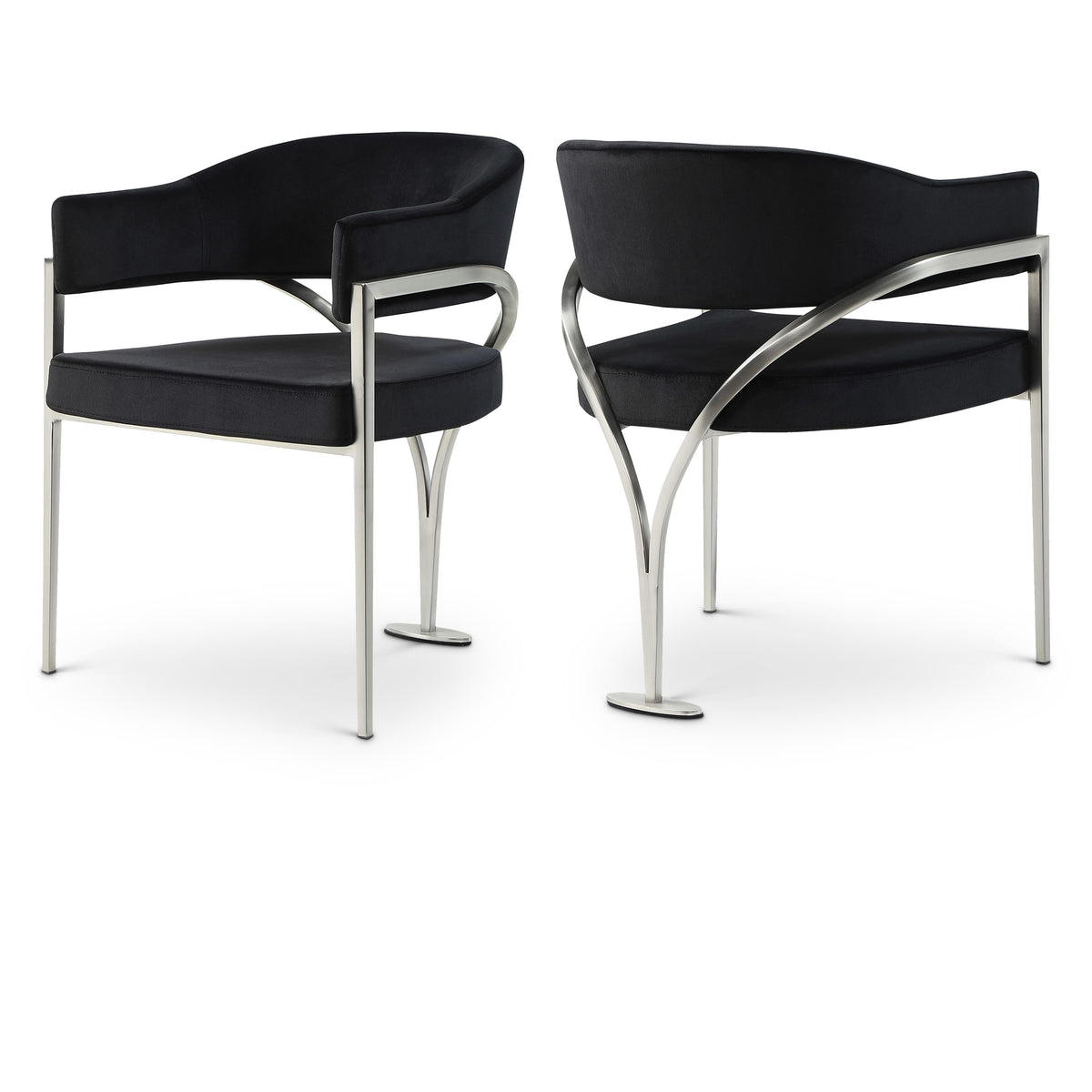 Meridian Madelyn Black Velvet Dining Chair