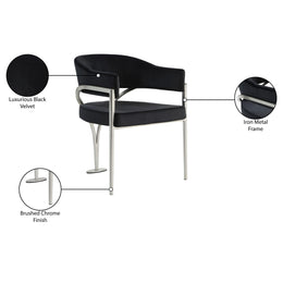 Meridian Madelyn Black Velvet Dining Chair