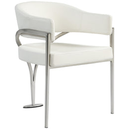 Meridian Madelyn Cream Vegan Leather Dining Chair
