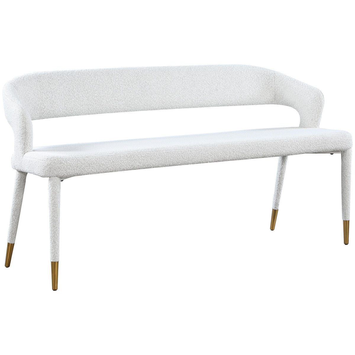Meridian Destiny Cream Boucle Fabric Bench