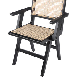 Meridian Preston Black Wood Dining Arm Chair