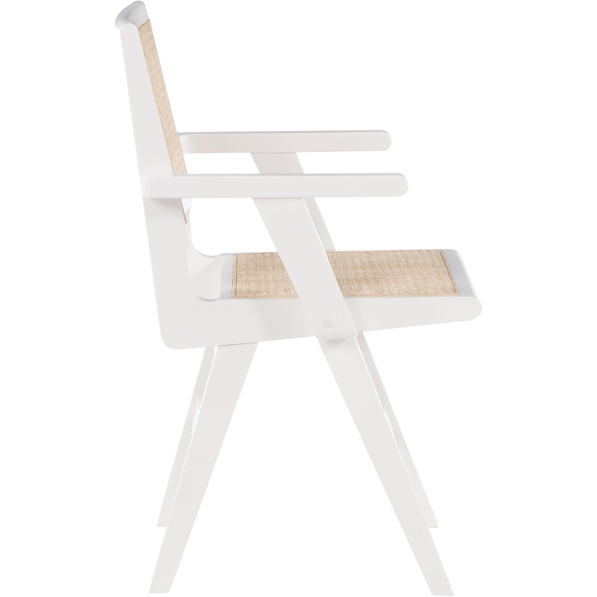 Meridian Preston White Wood Dining Arm Chair