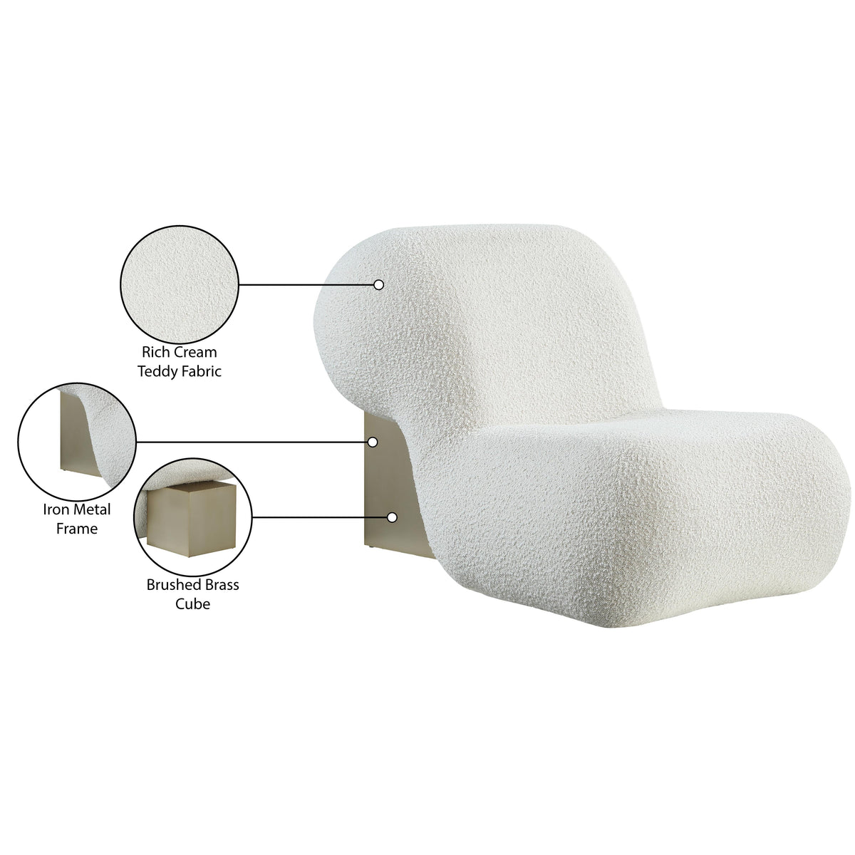 Meridian Quadra Cream Fabric Accent Chair