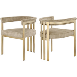 Meridian Marcello Beige Velvet Dining Chair