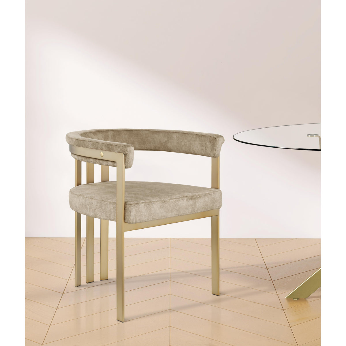 Meridian Marcello Beige Velvet Dining Chair