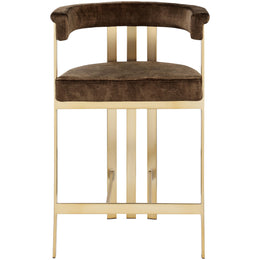 Meridian Marcello Brown Velvet Counter Stool