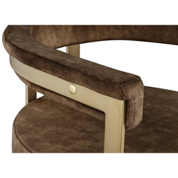 Meridian Marcello Brown Velvet Counter Stool