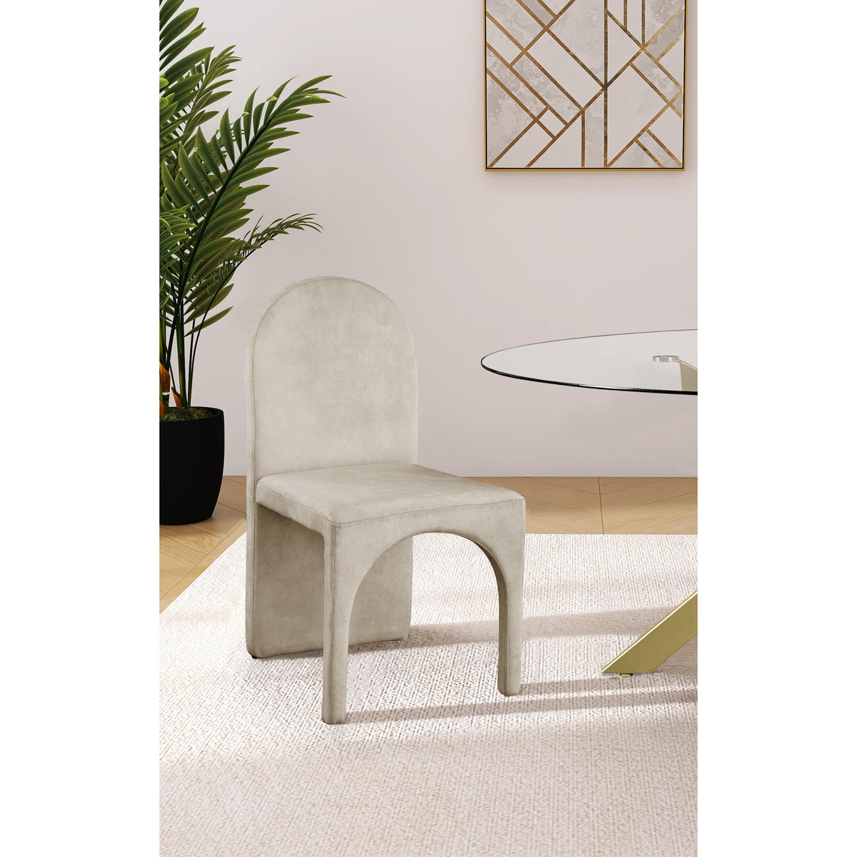 Meridian Summer Stone Velvet Dining Side Chair