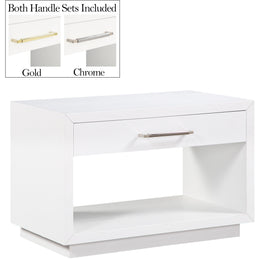 Meridian Avery White Wood Veneer Night Stand