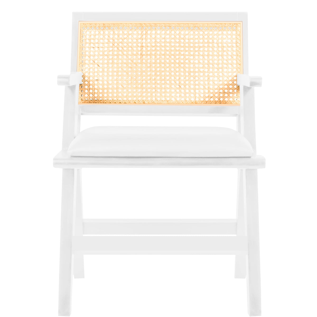 Meridian Abby Cream Vegan Leather Dining Arm Chair