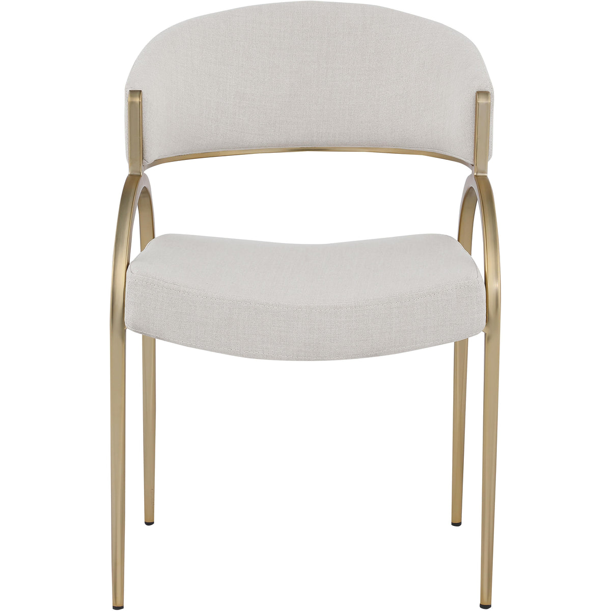 Meridian Privet Beige Linen Textured Fabric Dining Chair