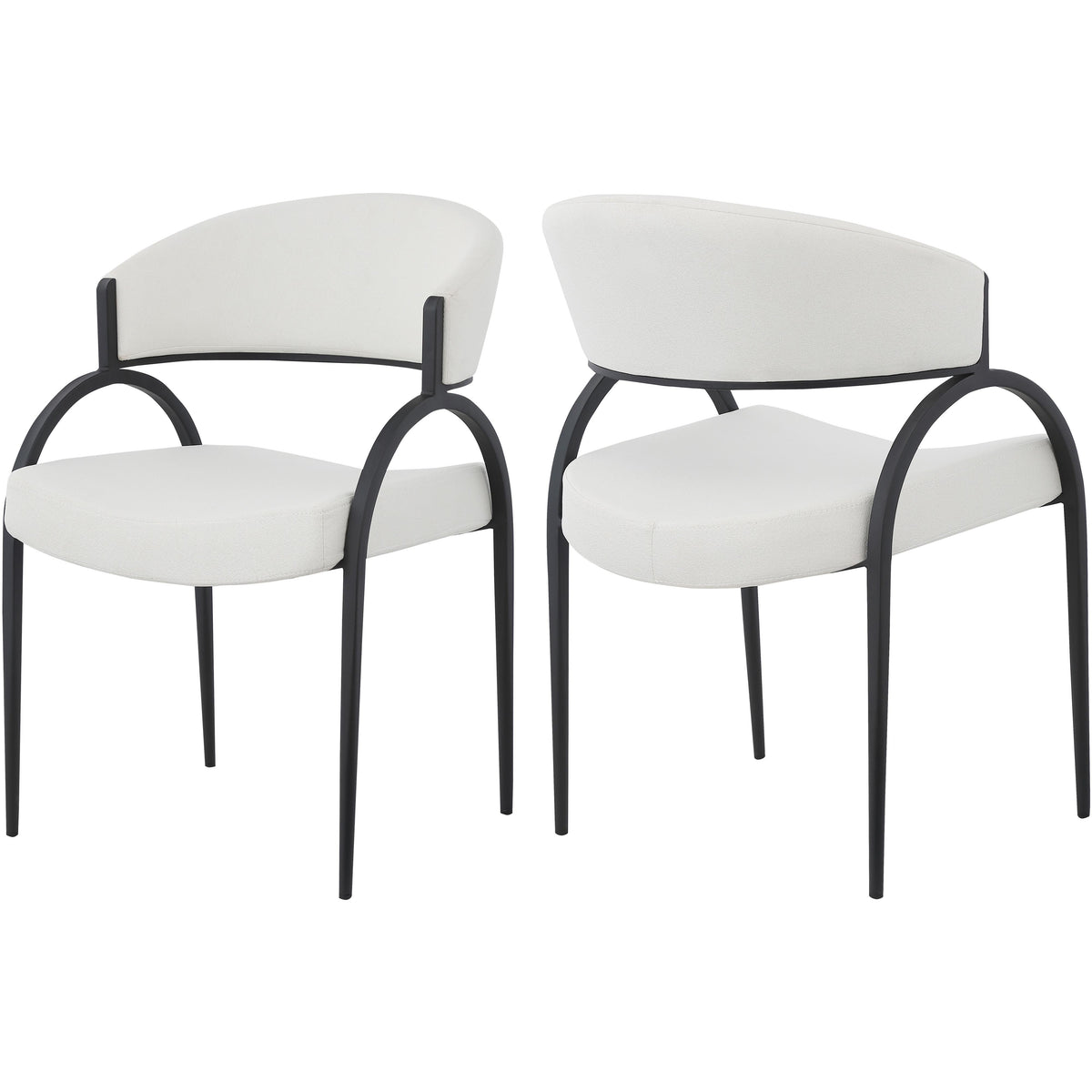 Meridian Privet Cream Linen Textured Fabric Dining Chair