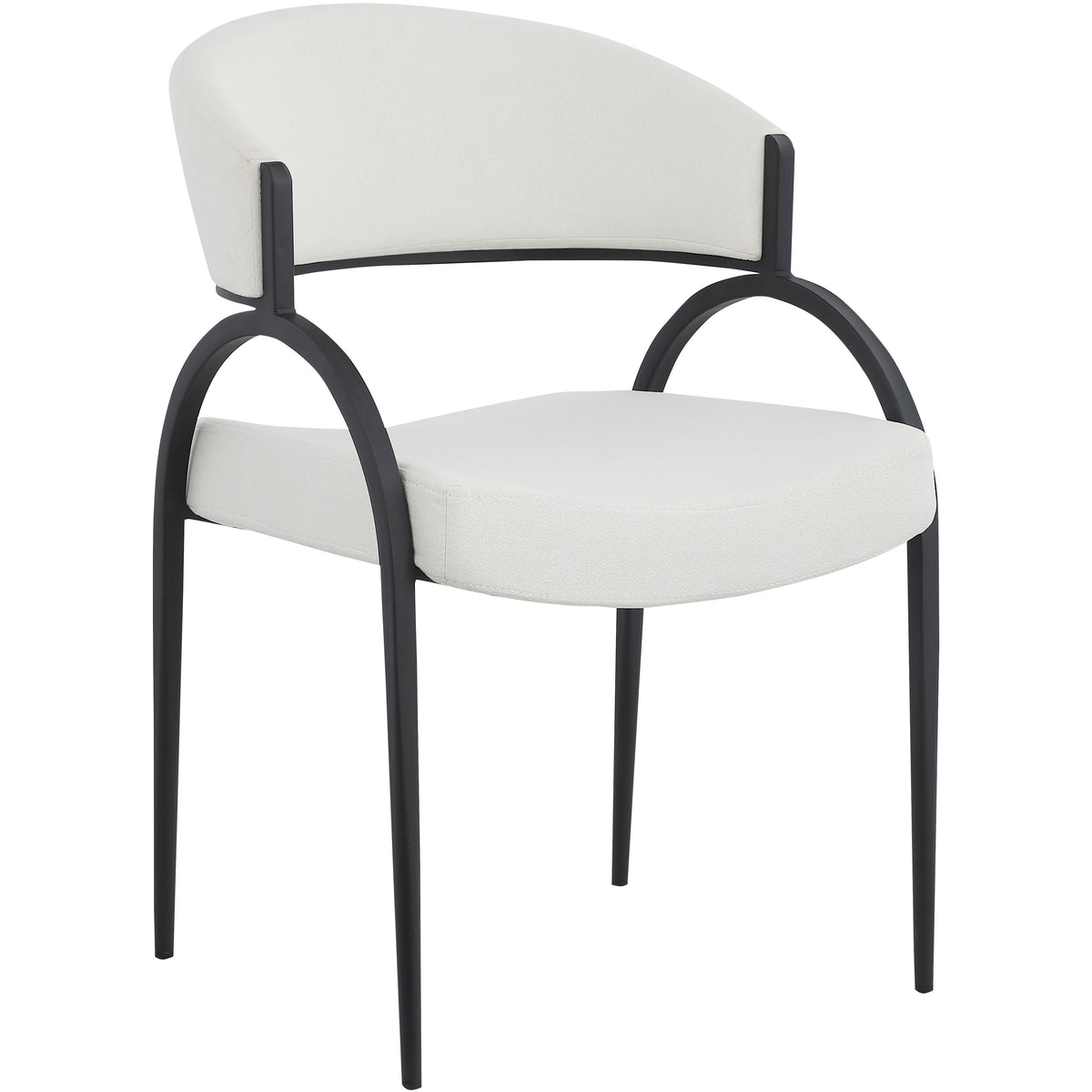 Meridian Privet Cream Linen Textured Fabric Dining Chair