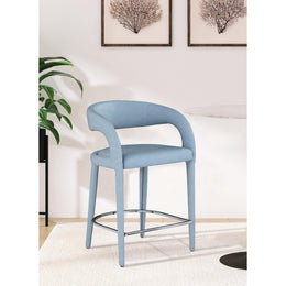 Meridian Sylvester Light Blue Vegan Leather Stool