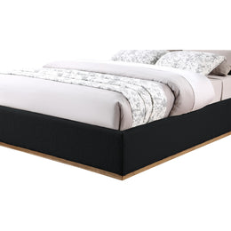 Meridian Monaco Black Boucle Fabric Full Bed