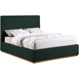 Meridian Monaco Green Boucle Fabric Full Bed