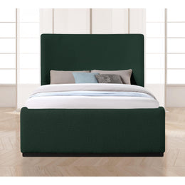 Meridian Oliver Green Boucle Fabric Full Bed (3 Boxes)