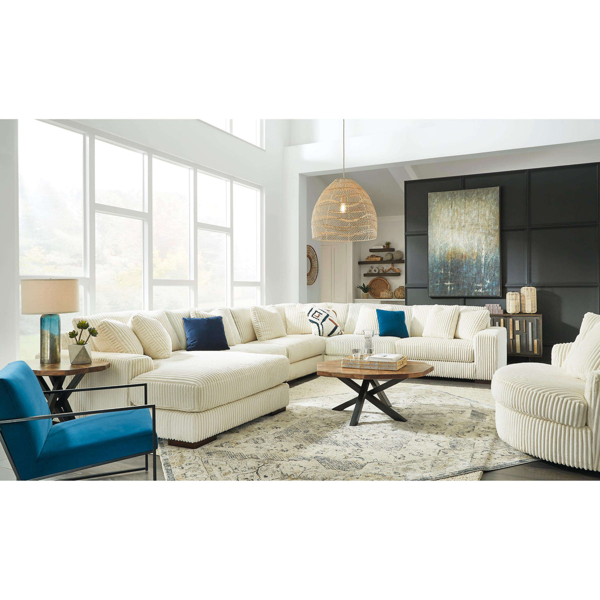 Swipe Furniture Exclusive Design Lindyn Fabric 6 pc Sectional 2110416/2110446/2110446/2110477/2110446/2110465