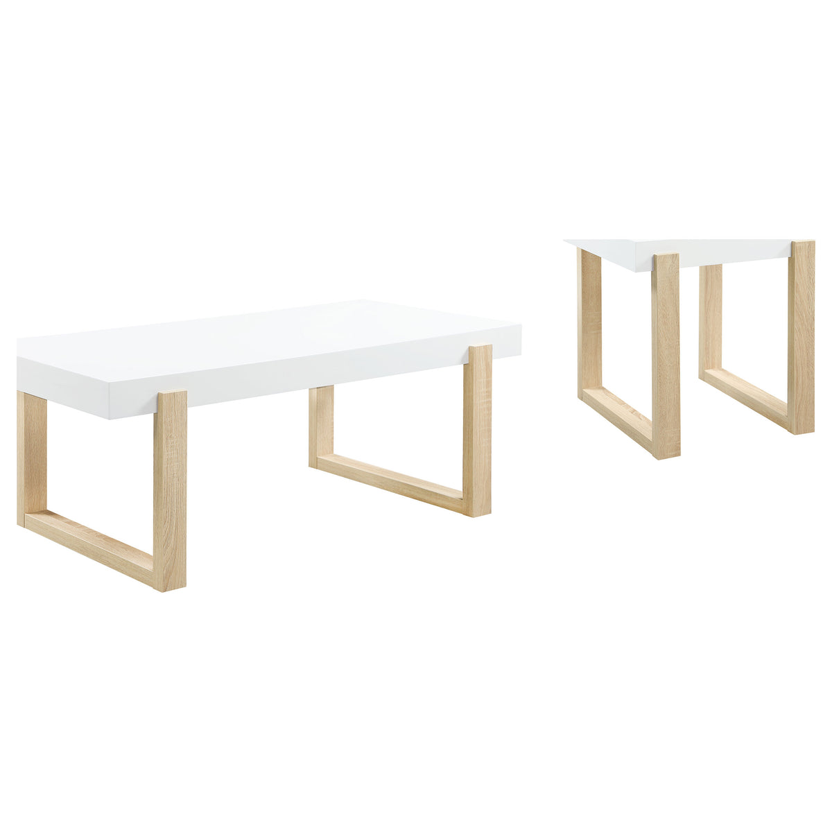 Pala Coffee and End Table Set White High Gloss