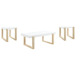 Pala Coffee and End Table Set White High Gloss