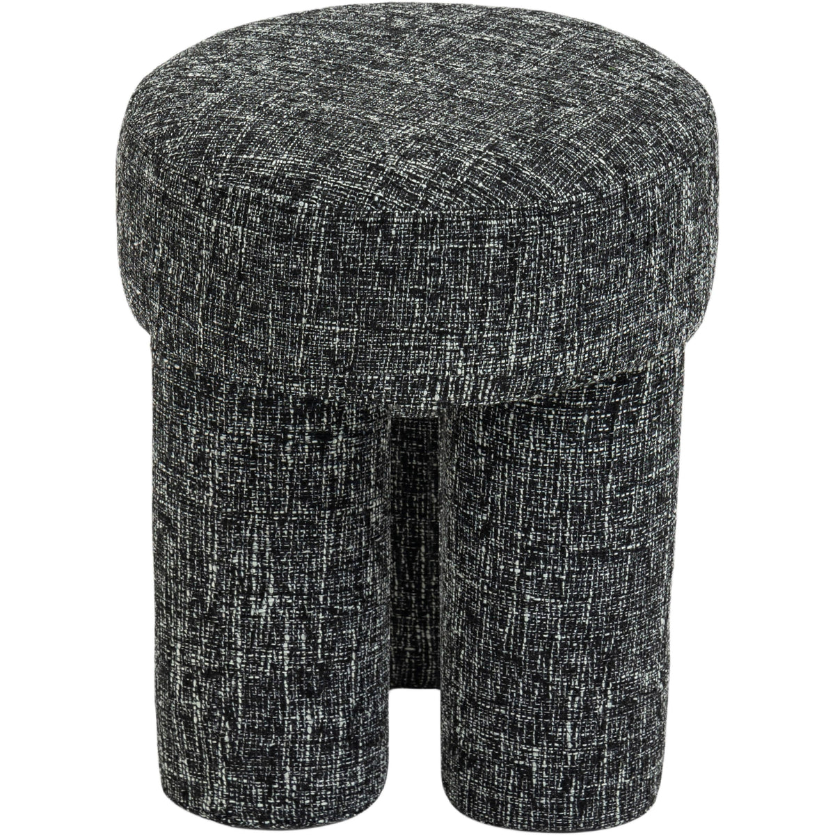 Meridian Larson Black Polyester Fabric Ottoman/Stool