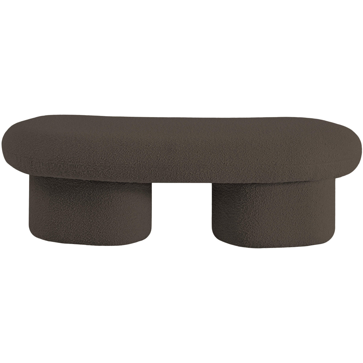 Meridian Luka Brown Boucle Fabric Bench