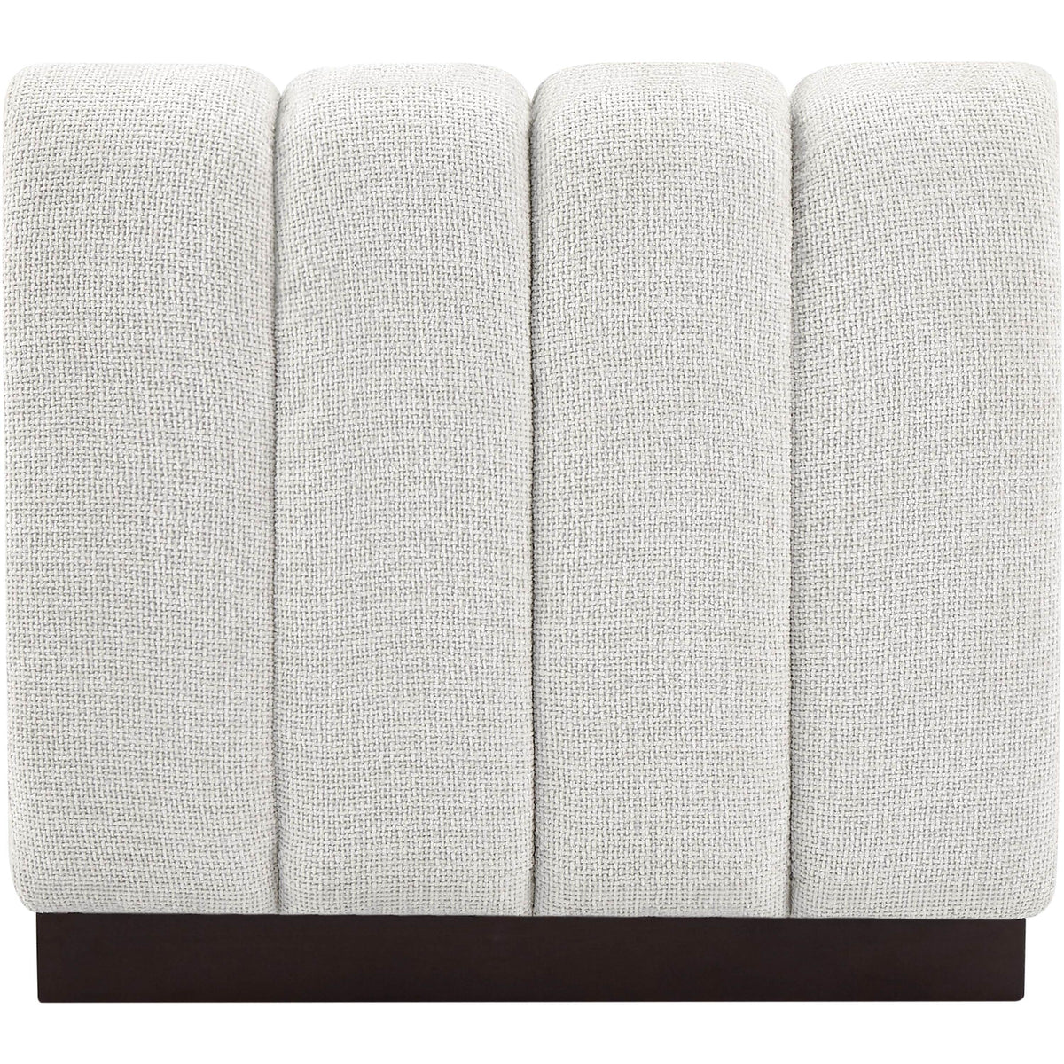 Meridian Quinn Cream Chenille Fabric Armless Chair