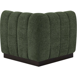 Meridian Quinn Green Chenille Fabric Corner Chair