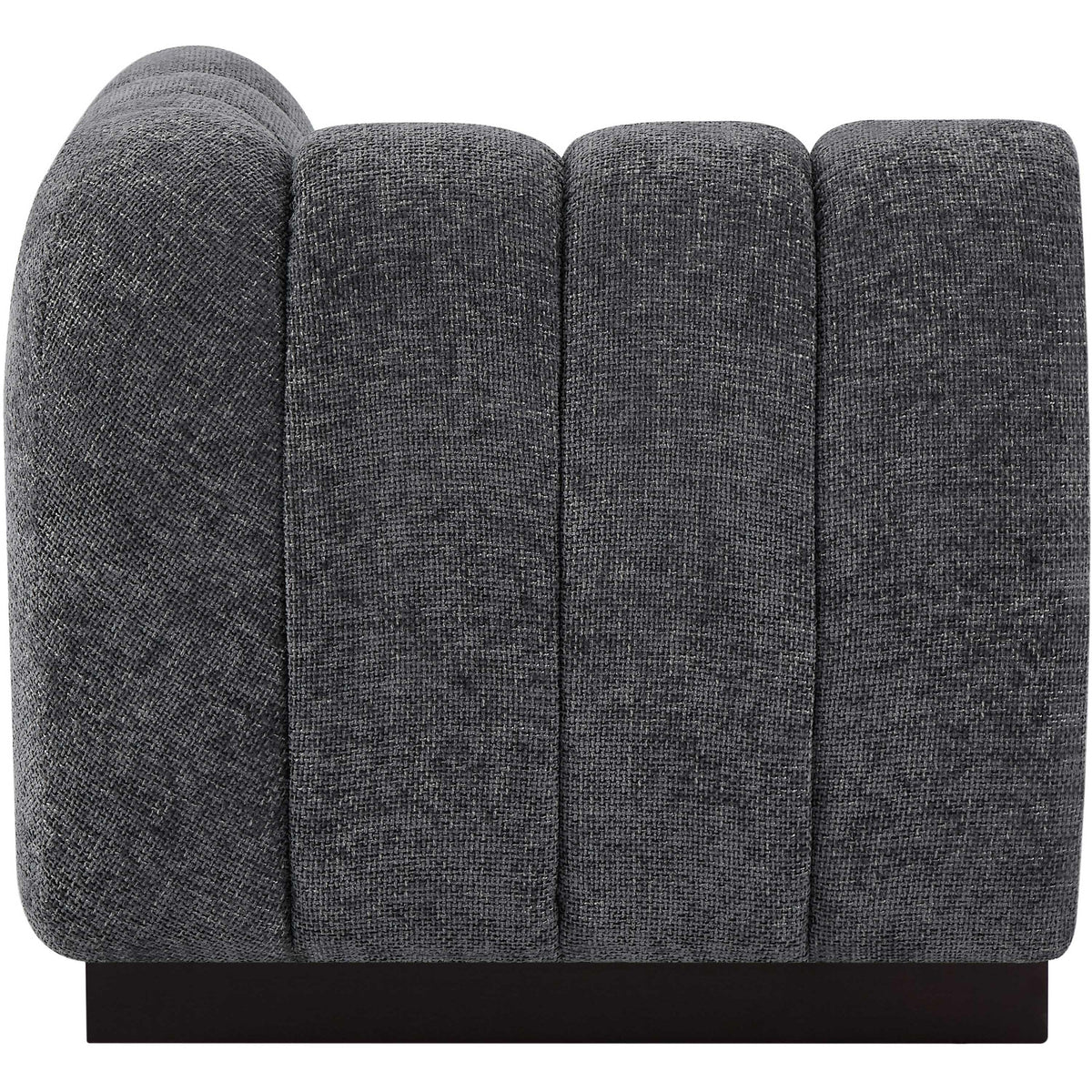 Meridian Quinn Grey Chenille Fabric Corner Chair