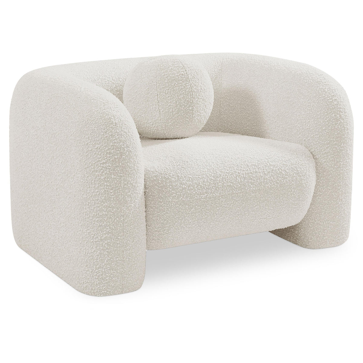 Meridian Emory Cream Boucle Fabric Chair