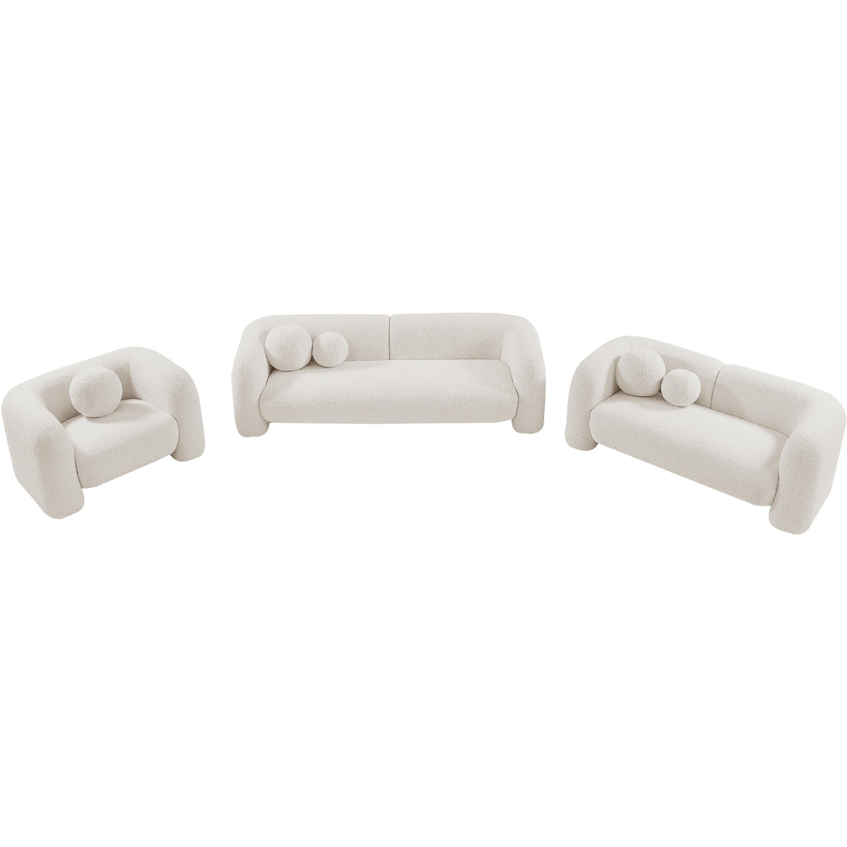 Meridian Emory Cream Boucle Fabric Chair