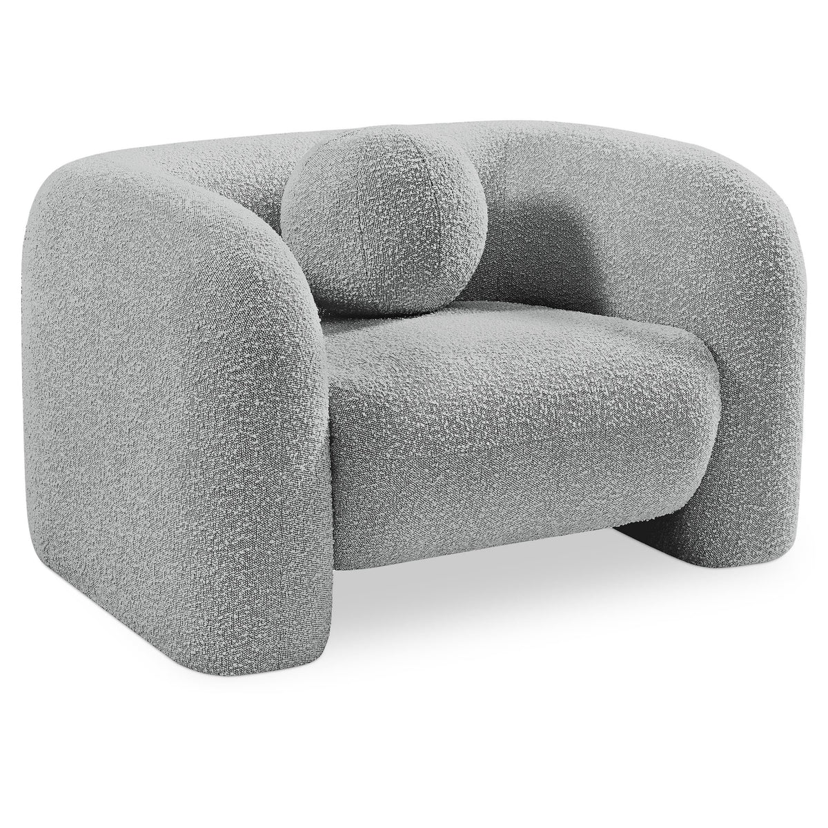 Meridian Emory Grey Boucle Fabric Chair