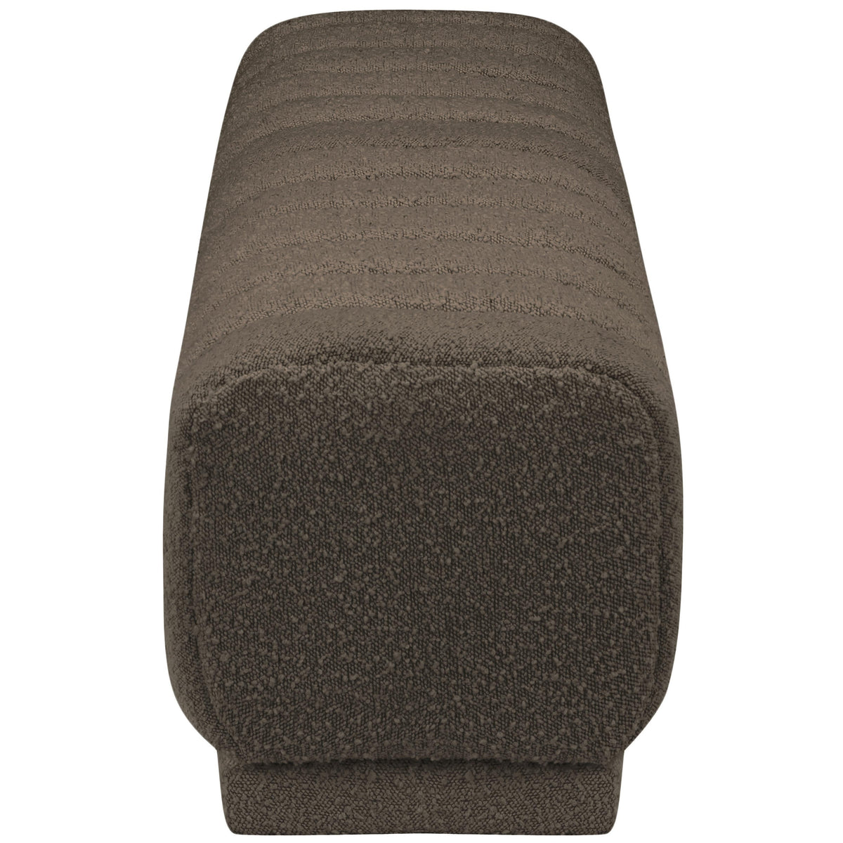 Meridian Heathrow Brown Boucle Fabric Ottoman/Bench