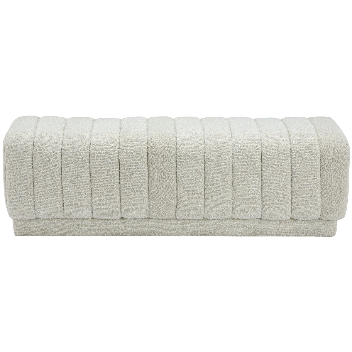 Meridian Heathrow Cream Boucle Fabric Ottoman/Bench