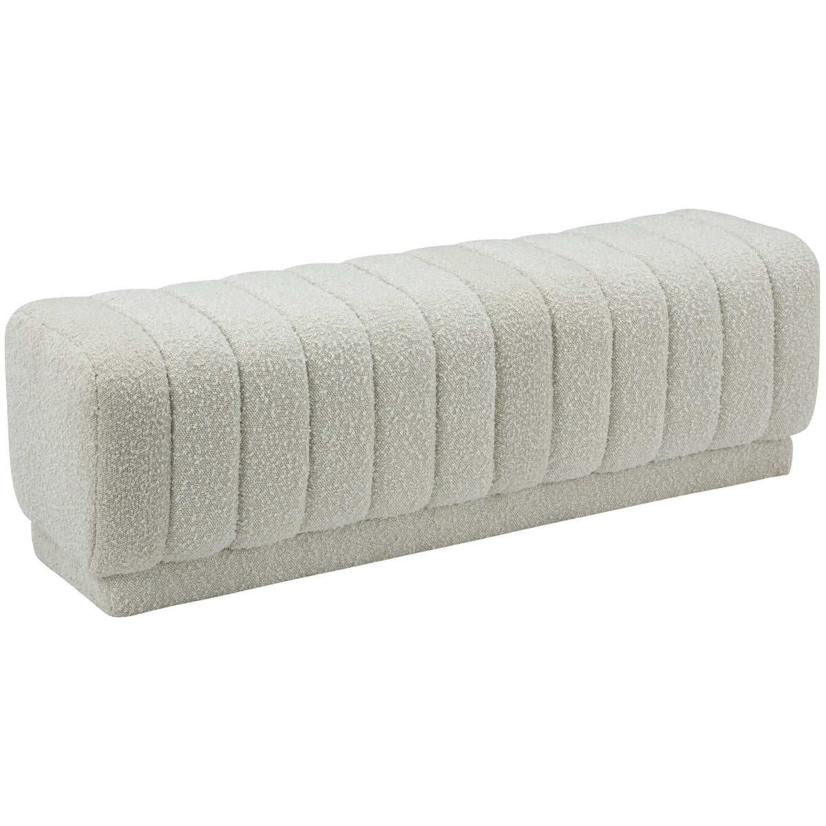 Meridian Heathrow Cream Boucle Fabric Ottoman/Bench