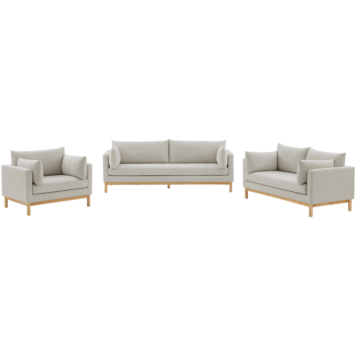 Meridian Langham Beige Linen Textured Fabric Chair