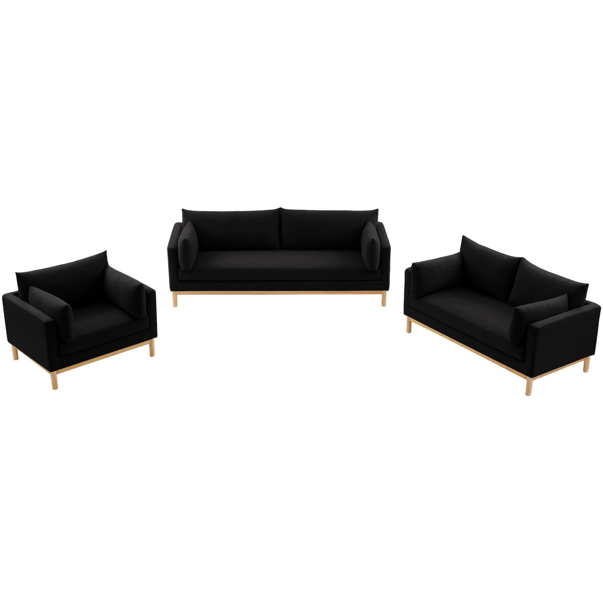 Meridian Langham Black Linen Textured Fabric Chair