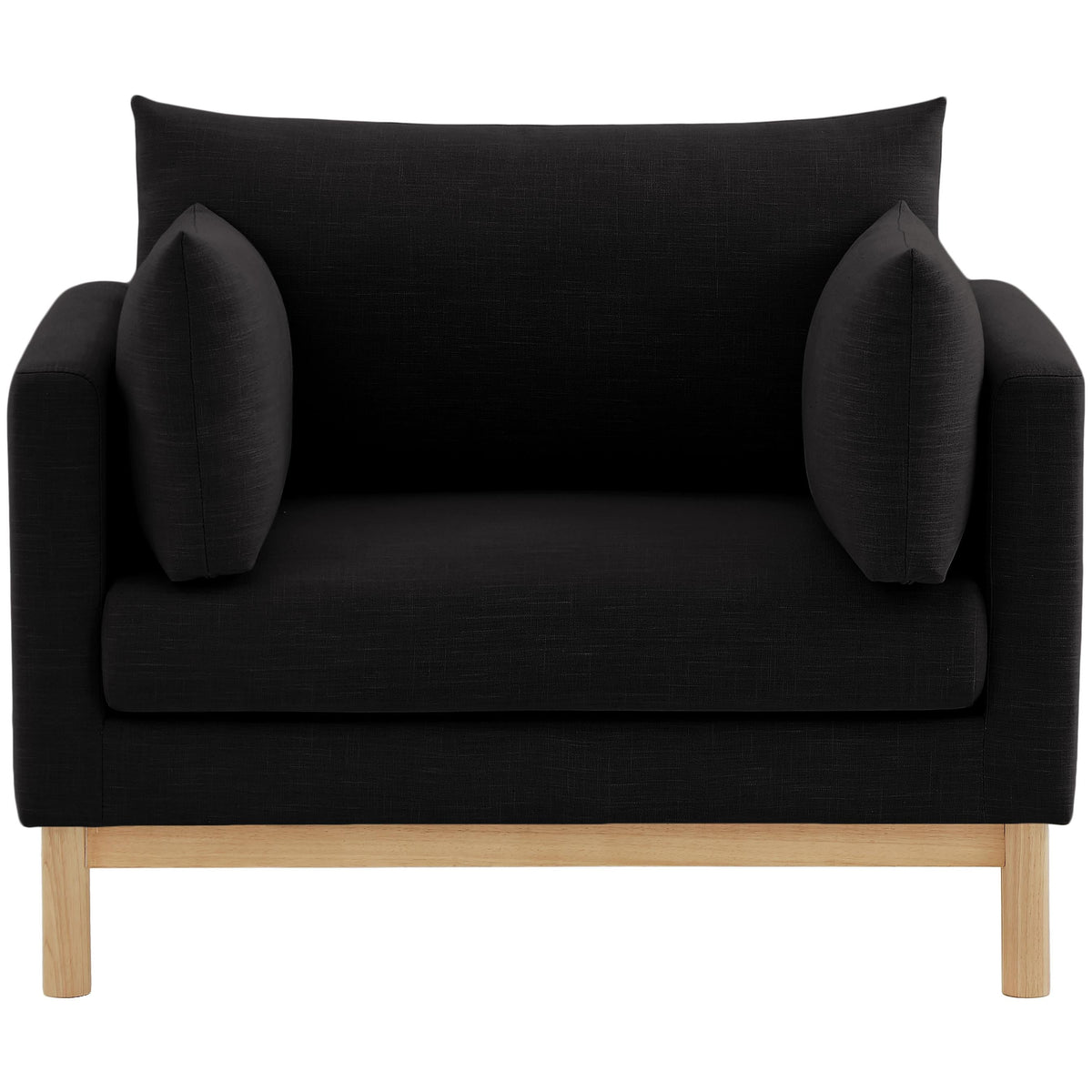 Meridian Langham Black Linen Textured Fabric Chair