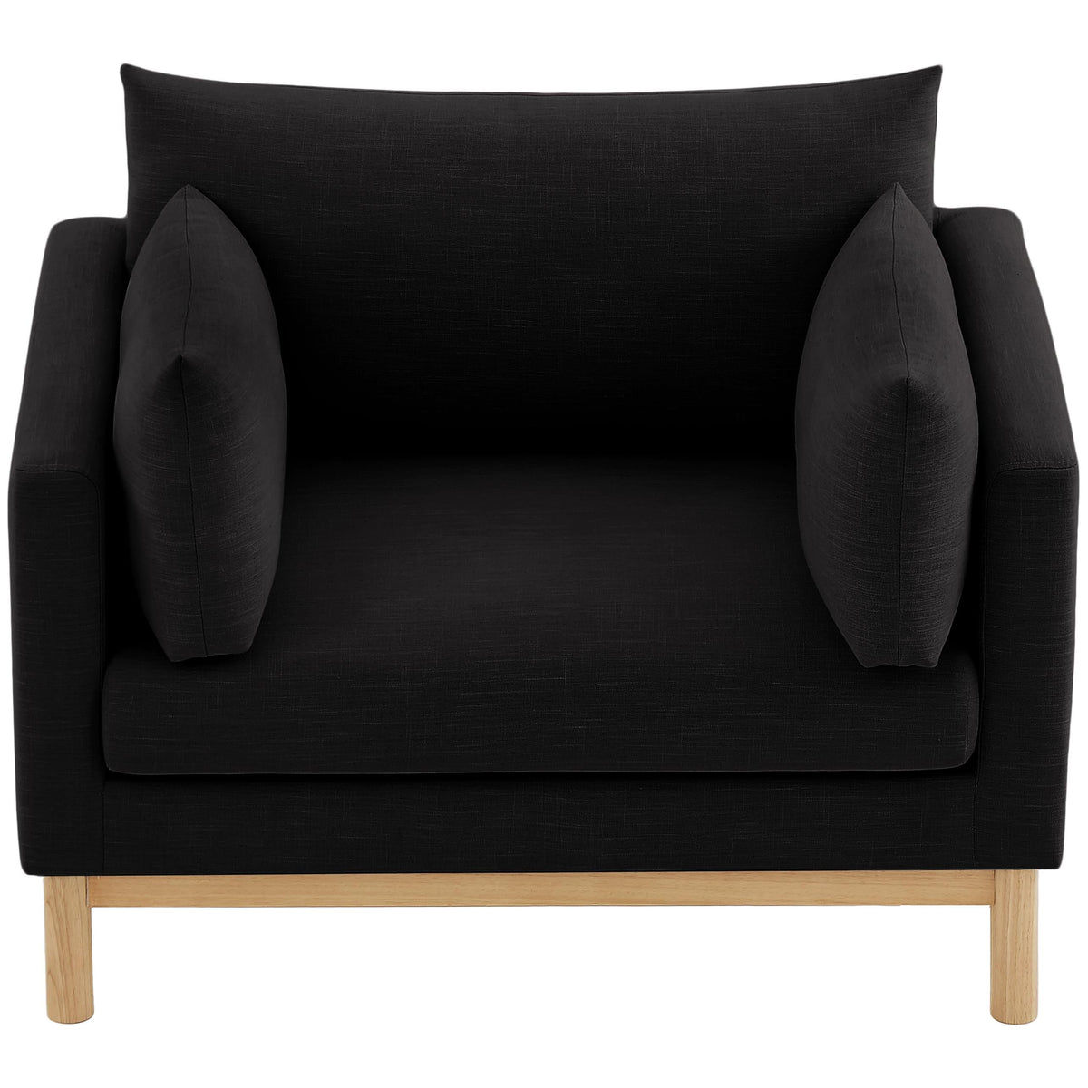 Meridian Langham Black Linen Textured Fabric Chair