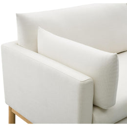 Meridian Langham Cream Linen Textured Fabric Chair