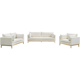 Meridian Langham Cream Linen Textured Fabric Chair