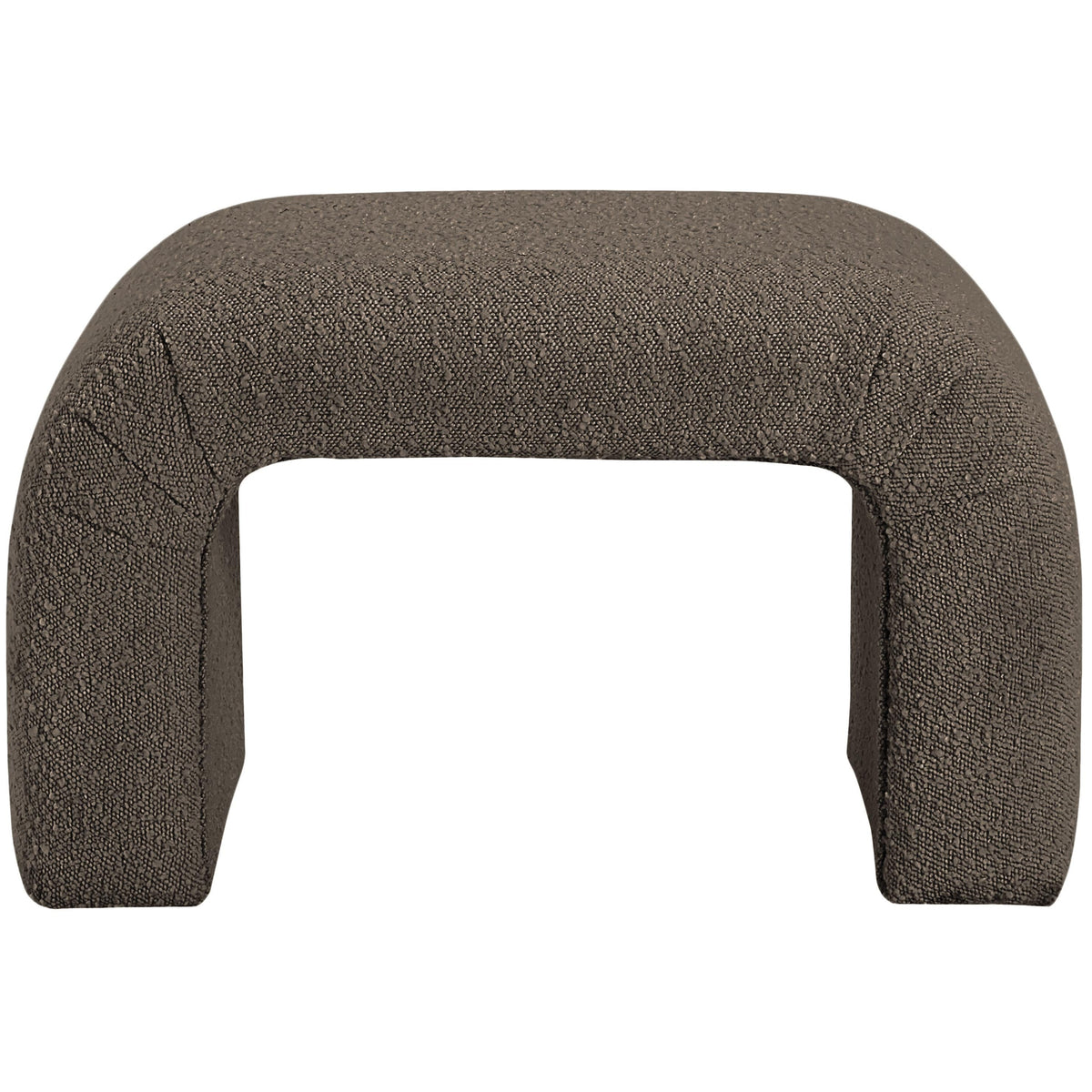 Meridian Niagara Brown Boucle Fabric Bench