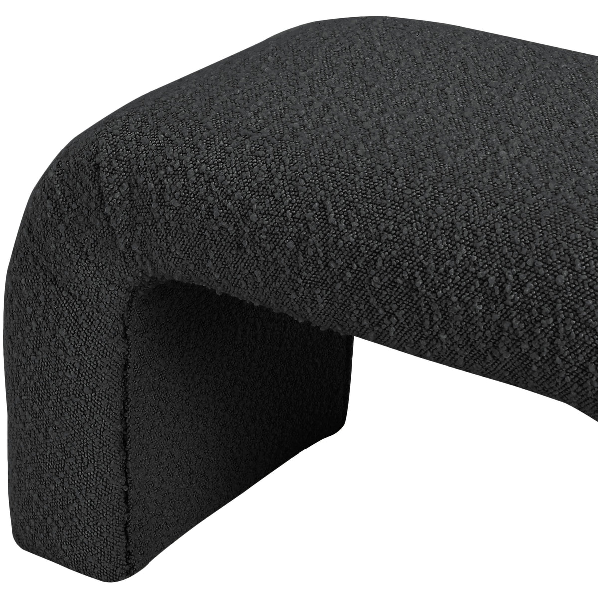 Meridian Niagara Black Boucle Fabric Bench