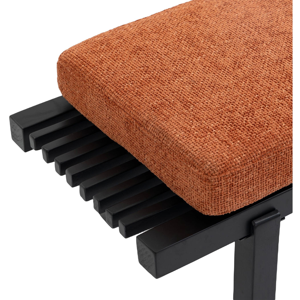 Meridian Naya Cognac Chenille Fabric Bench
