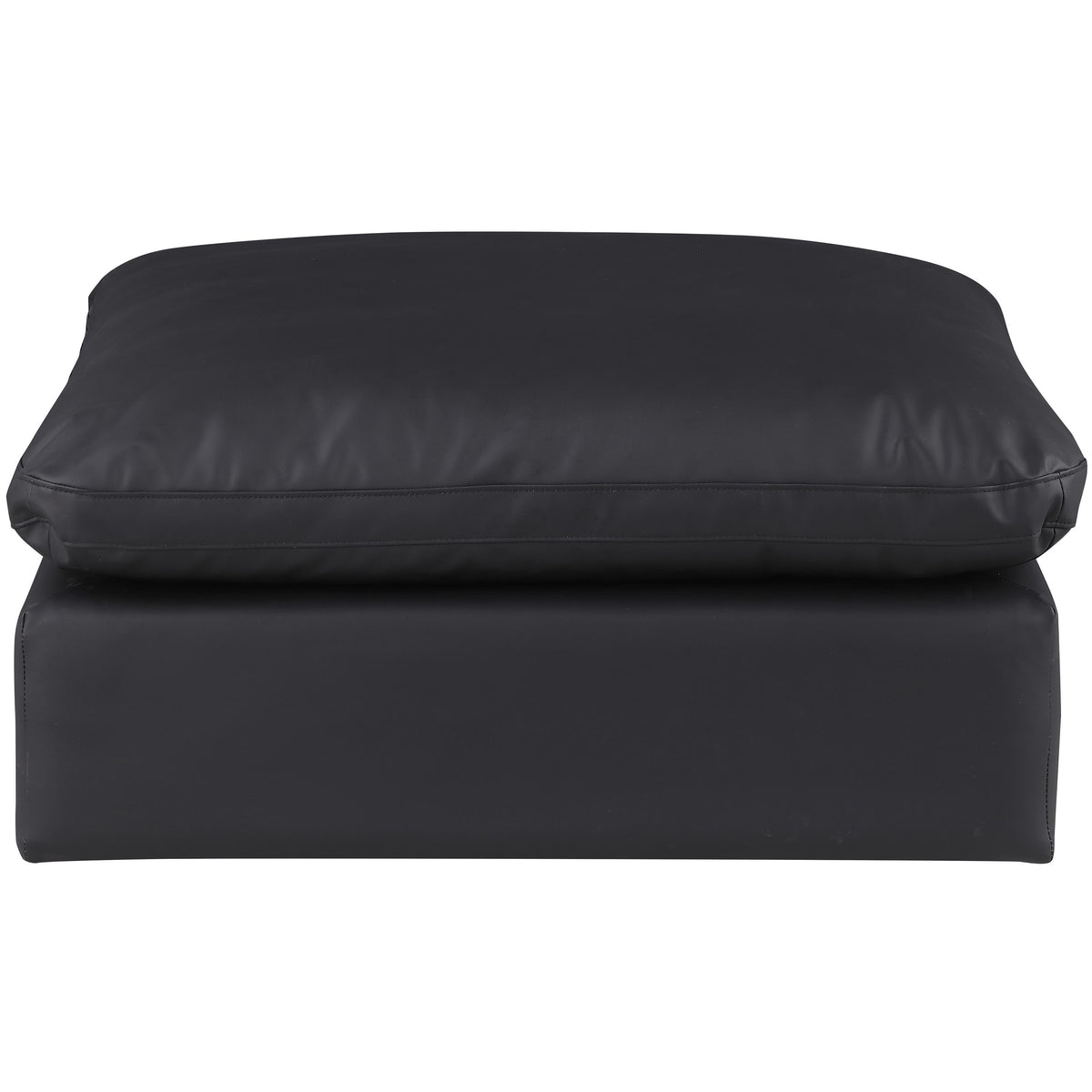 Meridian Comfy Black Vegan Leather Modular Ottoman