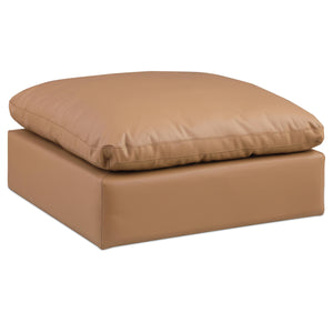 Meridian Comfy Cognac Vegan Leather Modular Ottoman