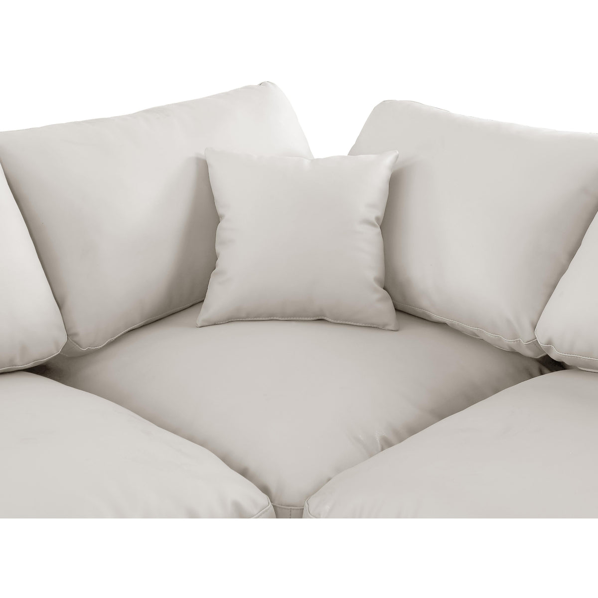 Meridian Comfy Cream Vegan Leather Modular Corner Chair