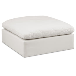 Meridian Comfy Cream Vegan Leather Modular Ottoman