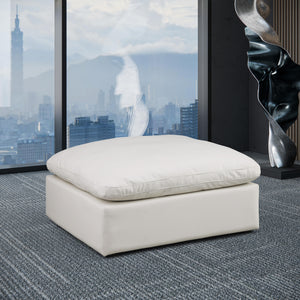 Meridian Comfy Cream Vegan Leather Modular Ottoman
